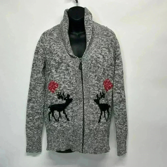 Size medium zipper cardigan 50%, wool 50% acrylic - Picture 1 of 7